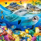 Puzzle 100 pièces dauphins sous les tropiques