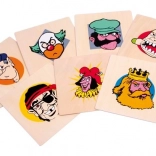 Assiettes d’anniversaire en bois Têtes joyeuses SMALL FOOT, lot de 7 pièces