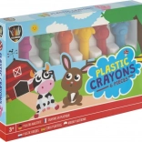 Crayons de cire d'animaux GRAFIX 6 couleurs