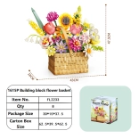 Ensemble de construction bouquet de printemps dans un panier, 1615 pièces