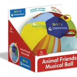 BABY CLEMENTONI balle musicale douce avec sons d’animaux (Ø 15 cm)