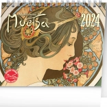 Calendrier de bureau Alfons Mucha 2024