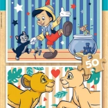 EDUCA puzzles en bois Disney Classiques 2×50 pièces