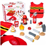 Set de pompier pour enfants avec costume et accessoires en bois