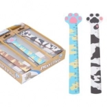 Règle en bois avec motif patte de chat 13 cm