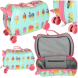 Valise de voyage pour enfants à roulettes avec motif glace