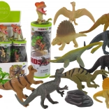 Set de figurines de dinosaures en tube avec accessoires – 12 pcs
