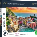 Puzzle Trefl UFT Coucher de soleil romantique : Vernazza, Ligurie – 1500 pièces