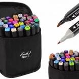 Set de 36 marqueurs alcool à double pointe Pro Touch avec sac