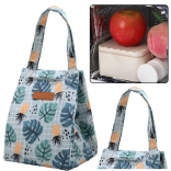 Sac isotherme Lunch Bag avec motif de feuilles et d’ananas 25 cm