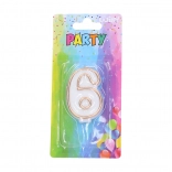 Bougie de fête numéro 6 dorée