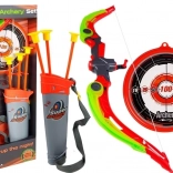 Arc avec bouclier + 3 flèches à ventouse Vert