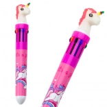 Stylo-bille multicolore Licorne automatique rose