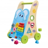 Bino chariot de marche en bois actif avec éléphant