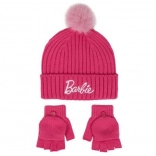 Ensemble d'hiver BARBIE – bonnet et gants pour enfants de 5 à 8 ans