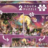 Puzzle Panorama Fées de conte de fées 2x100 pièces