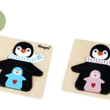 Puzzle en bois pingouin avec ses petits