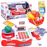 Caisse enregistreuse pour enfants avec scanner et balance, panier et accessoires