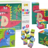 Cubes puzzle éducatifs 6-en-1 Monde des dinosaures, 9 pièces
