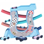 Circuit de voitures avec rampes et 4 mini voitures