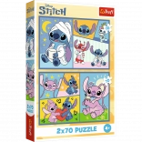 Puzzle 2x70 - Disney Lilo et Stitch - Sans ennui avec Stitch