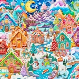 Puzzle Nuit colorée à Cookietown 1500 pièces