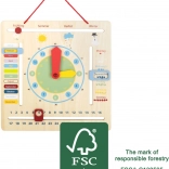 Calendrier éducatif avec horloge pour enfants en allemand