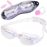 Lunettes de natation protection UV et anti-buée avec bouchons d'oreilles et de nez