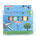 Craies de trottoir colorées, 6 pcs