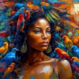 Enjoy puzzle Reine aux plumes 1000 pièces