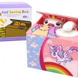 Tirelire Apprenons à Économiser Licorne Mélodie Rose