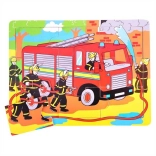 Puzzle en bois pompiers 9 pièces Bigjigs Toys