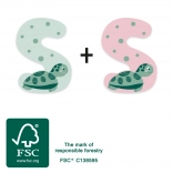 petite lettre en bois S avec tortue