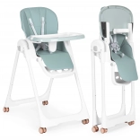 Chaise haute pour enfants à hauteur réglable, double plateau et revêtement en éco-cuir ECOTOYS – vert