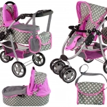 Poussette pour enfants avec nacelle et sac Rose avec étoiles