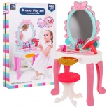 Coiffeuse interactive pour filles 3+ Tabouret + sèche-cheveux + accessoires