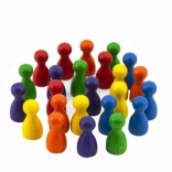 Figurines en bois 25mm 6 couleurs - Jeu de société
