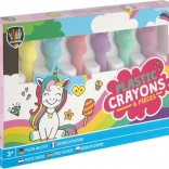 Crayons de cire avec motif de Joyeux Licornes par Grafix, 6 pcs