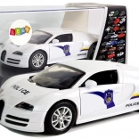 Voiture de sport de police à friction avec lumières et sons – blanche