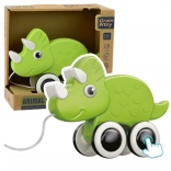 Dinosaure vert à tirer avec sifflet
