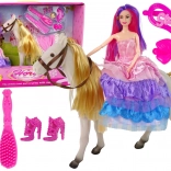 Marionnette princesse avec cheval blanc