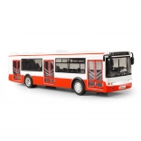 Autobus parlant tchèque 28 cm rouge à rétrofriction avec lumières et sons
