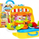 Cuisine enfant portable food truck 3+ avec valisette à roulettes et accessoires