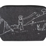 Trousse en denim Le Petit Prince – noire
