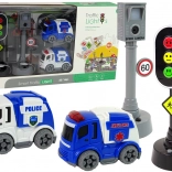 Ensemble de Voitures Jouets avec Panneaux Routiers et Feux de Signalisation
