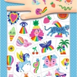 DJECO tatouages temporaires arc-en-ciel pour enfants, 2 planches (50+ motifs)