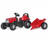 tracteur à pédales avec remorque Rolly Toys CASE 1170 CVX rouge
