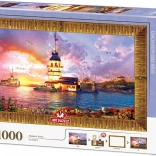Puzzle avec cadre et colle 3en1 Tour de la jeune fille 1000 pièces