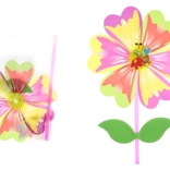 Moulin à vent fleur sur tige en plastique