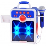Boombox karaoké bleu pour enfants avec microphone